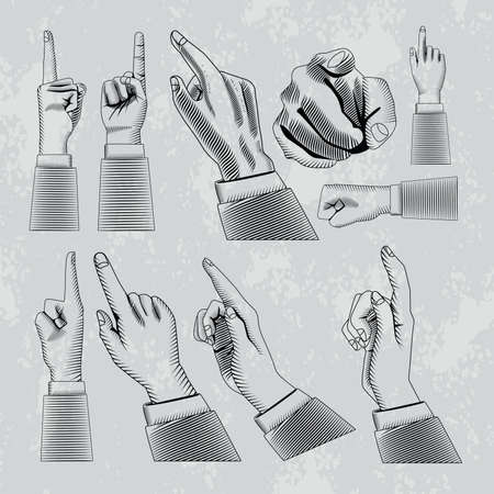 ten fingers points drawnのイラスト素材