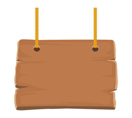 wooden label hangingのイラスト素材