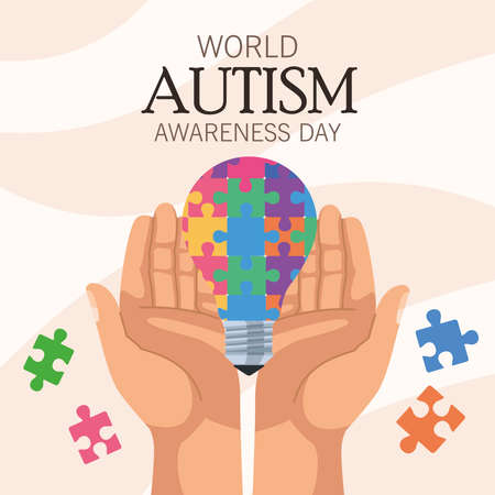 autism day postcardのイラスト素材