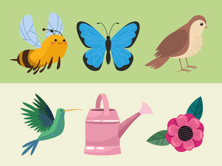 six spring season set iconsのイラスト素材