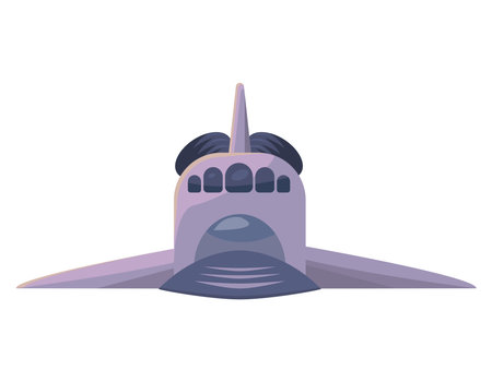 spaceship flying frontのイラスト素材