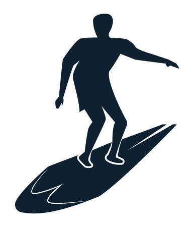 surfer athlete silhouetteのイラスト素材