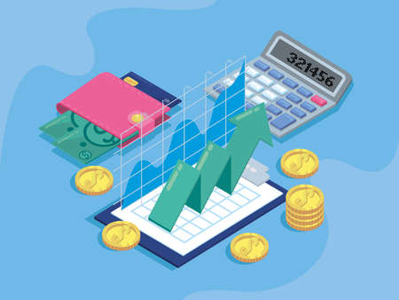 budget management six iconsのイラスト素材