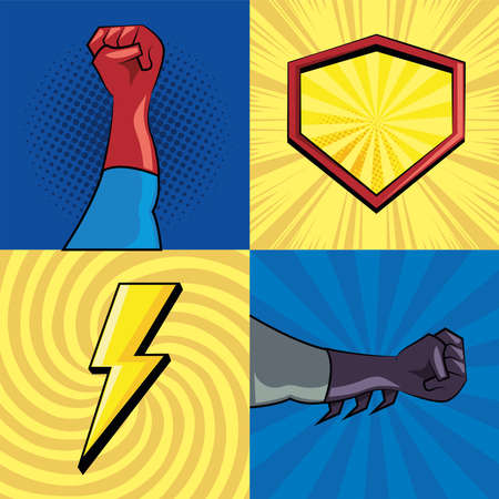 four pop art iconsのイラスト素材