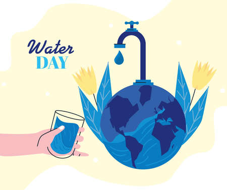 water day postcardのイラスト素材