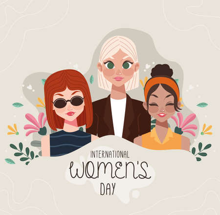 happy womens day letteringのイラスト素材