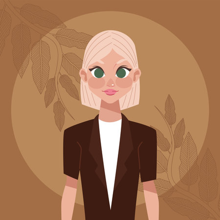 blond young womanのイラスト素材