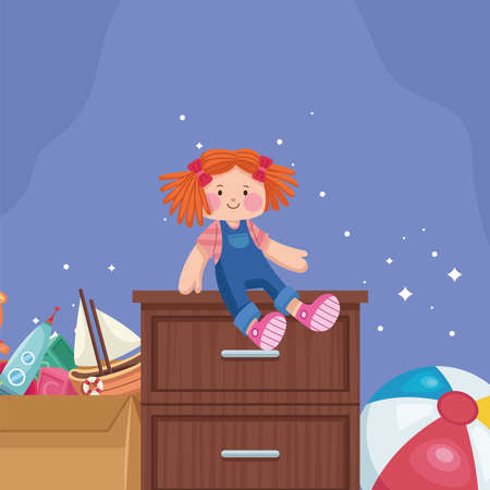 kids toys with drawerのイラスト素材