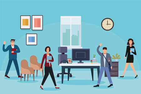 business persons in the officeのイラスト素材