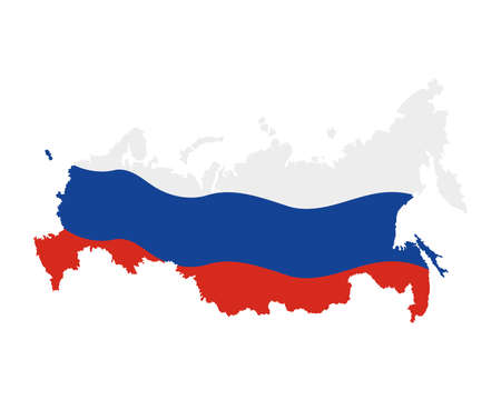 russian flag in mapのイラスト素材