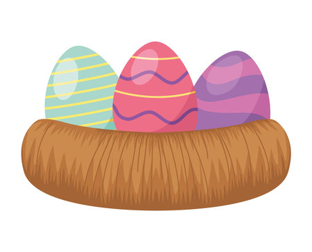 easter eggs in nestのイラスト素材