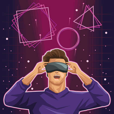 man in the metaverseのイラスト素材