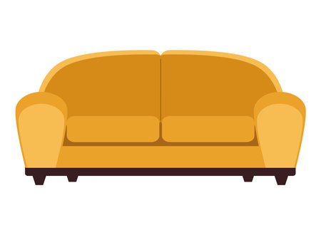 yelow sofa livingroom furnitureのイラスト素材