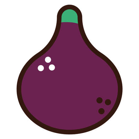 fruit fig doodle iconのイラスト素材