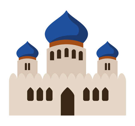 white mosque facadeのイラスト素材