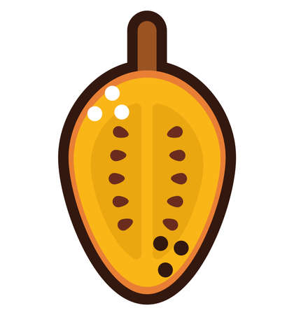 half tree tomato fruit doodleのイラスト素材