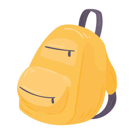 yellow schoolbag supplyのイラスト素材