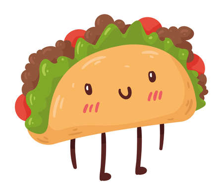 taco kawaii foodのイラスト素材