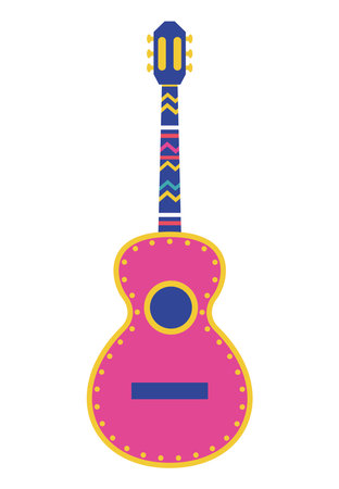 pink guitar instrumentのイラスト素材