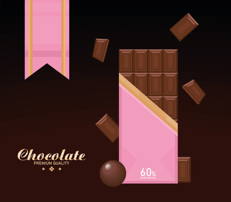 chocolate premium quality lettering