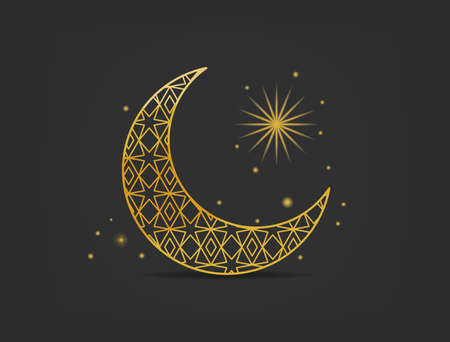 crescent moon and starのイラスト素材