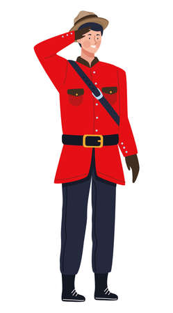 canadian soldier saludatingのイラスト素材