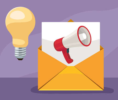 envelope with megaphoneのイラスト素材