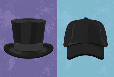 elegant tophat and capのイラスト素材