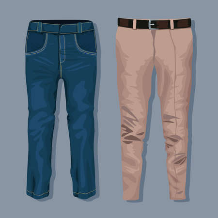 blue and brown pantsのイラスト素材