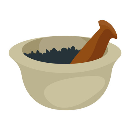 wooden grinder and bowlのイラスト素材