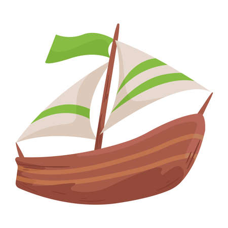 sailboat wooden vehicleのイラスト素材