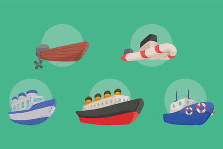 ships and boats iconsのイラスト素材
