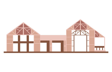 wooden mansion under construction