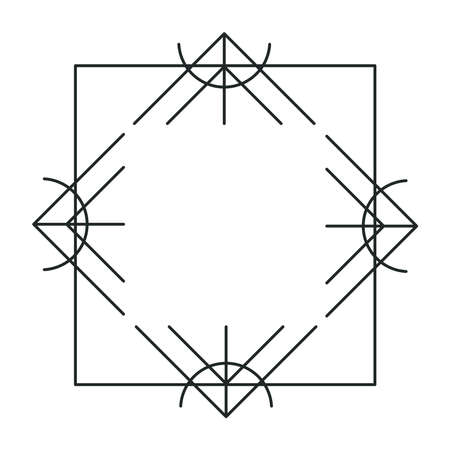 victorian rhombus monochrome frameのイラスト素材