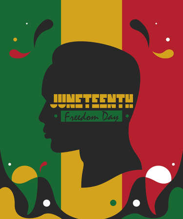 slave profile with juneteenth letteringのイラスト素材