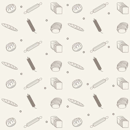 bakery products patternのイラスト素材