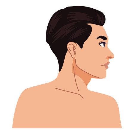 young naked man profileのイラスト素材