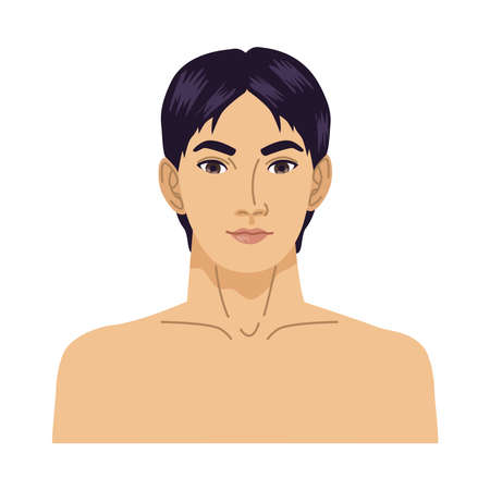 young naked manのイラスト素材