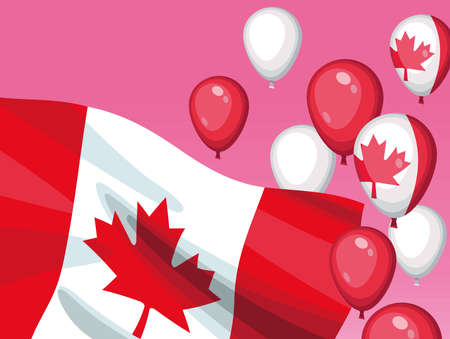 canadian celebration flagsのイラスト素材