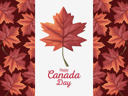 canada day celebration lettering cardのイラスト素材