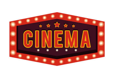 cinema lights labelのイラスト素材