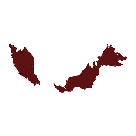 malaysia country maps silhouettesのイラスト素材