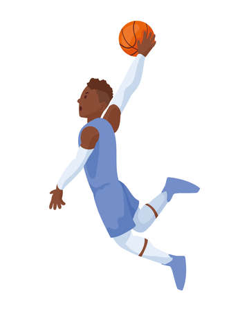 afro man basketball playerのイラスト素材