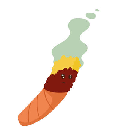 cannabis smoke cigarrete kawaiiのイラスト素材