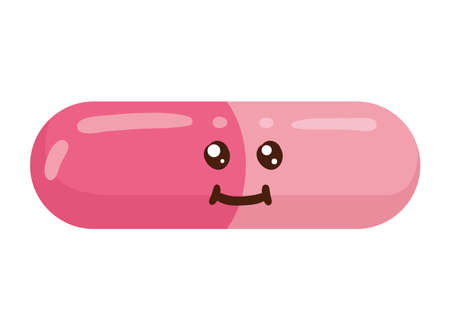 capsule drug kawaiiのイラスト素材