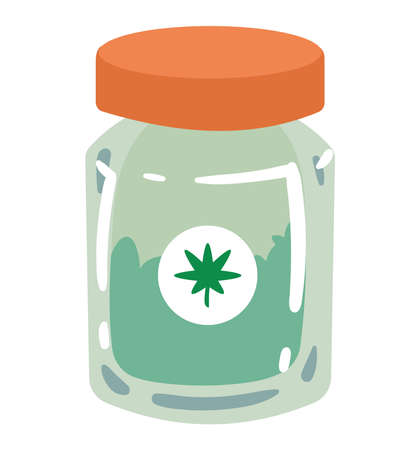 pot with cannabisのイラスト素材