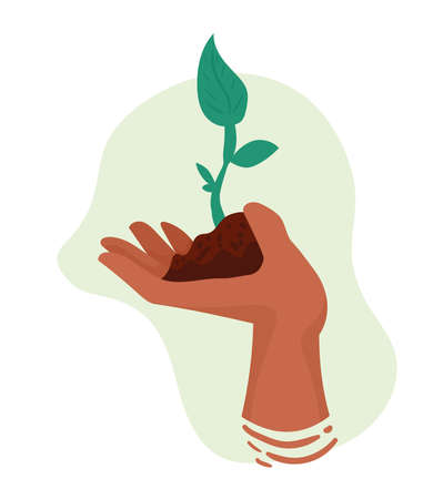 hand lifting plantのイラスト素材