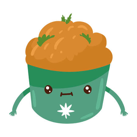cupcake of cannabis kawaiiのイラスト素材