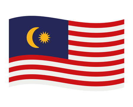 malaysian flag wavingのイラスト素材