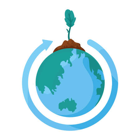 earth planet with plantのイラスト素材